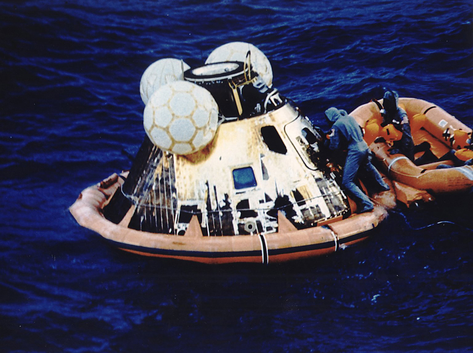 Image result for the return and splashdown of apollo 11